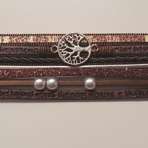 Tree of Life Leather Wrap Bracelet with Magnetic Closure.